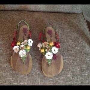 Poetic Licence floral leather sandal
